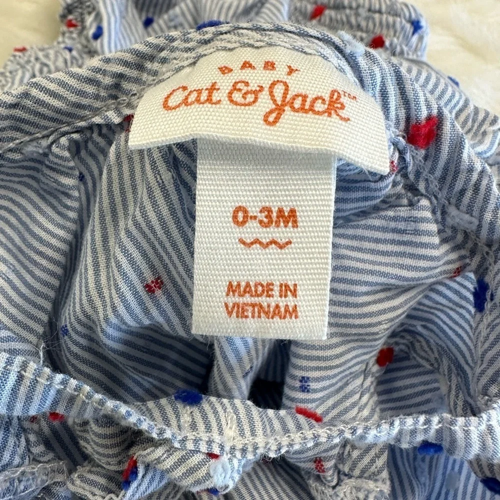 5/$30 Cat & Jack red white blue baby girl romper​
